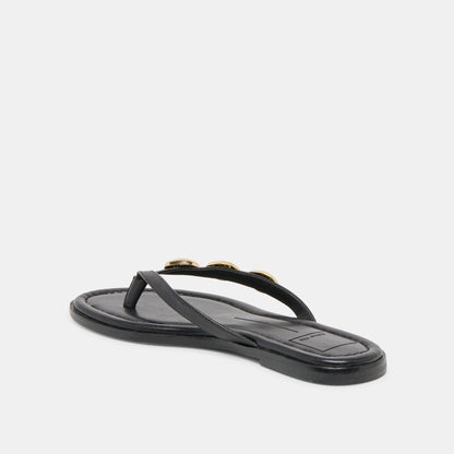 Dolce Vita SHOES Juny Black Leather Sandals