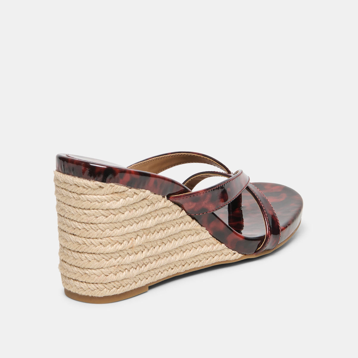 Dolce Vita SHOES Helan Espadrille Tortoise Patent Leather Wedges