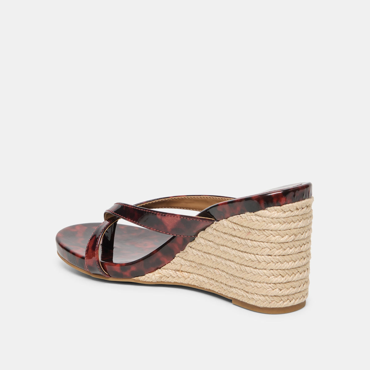 Dolce Vita SHOES Helan Espadrille Tortoise Patent Leather Wedges