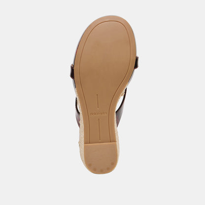 Dolce Vita SHOES Helan Espadrille Tortoise Patent Leather Wedges