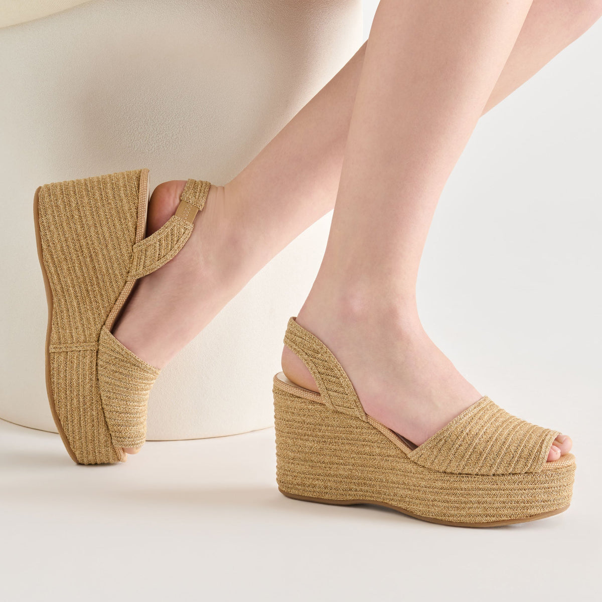 Dolce Vita SHOES Akera Natural Raffia Wedges