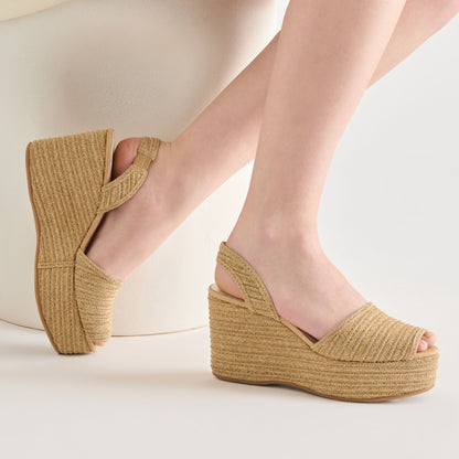 Dolce Vita SHOES Akera Natural Raffia Wedges