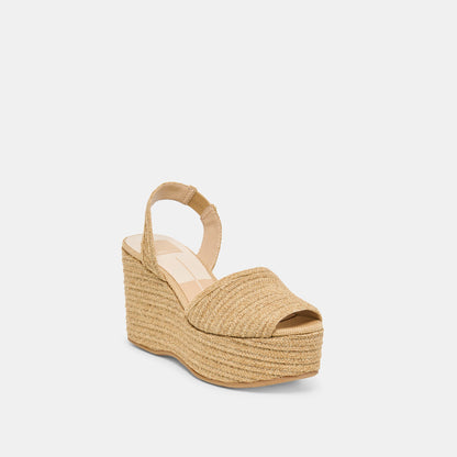 Dolce Vita SHOES Akera Natural Raffia Wedges