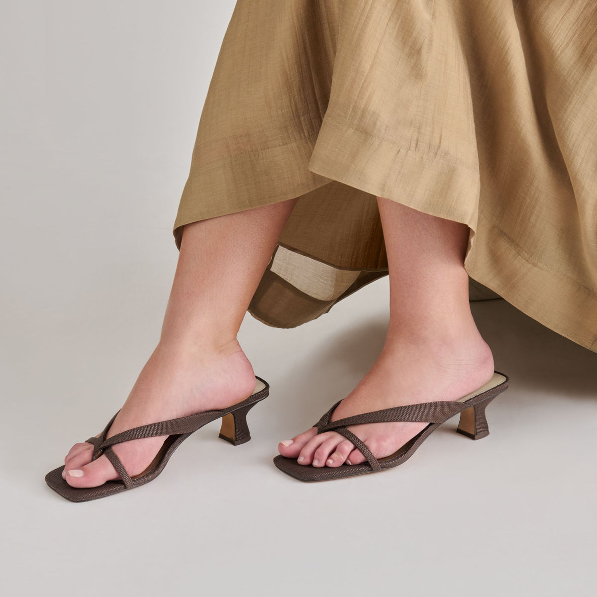 Dolce Vita SHOES Brevel Chocolate Raffia Heels