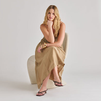 Dolce Vita SHOES Brevel Chocolate Raffia Heels