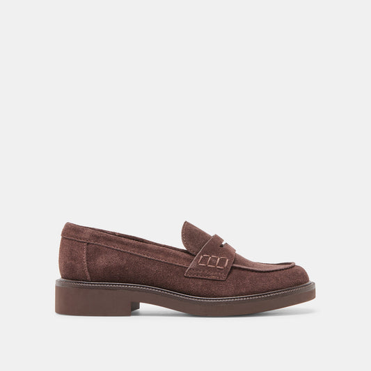 Dolce Vita SHOES Tiggy Mahogany Suede Loafers