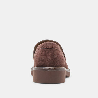 Dolce Vita SHOES Tiggy Mahogany Suede Loafers