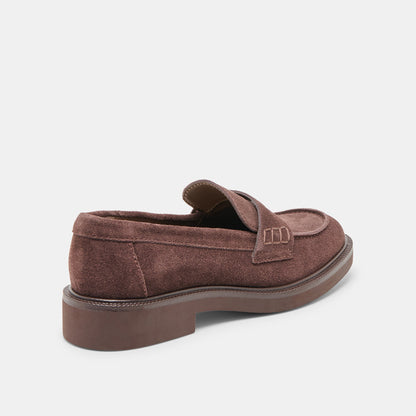 Dolce Vita SHOES Tiggy Mahogany Suede Loafers