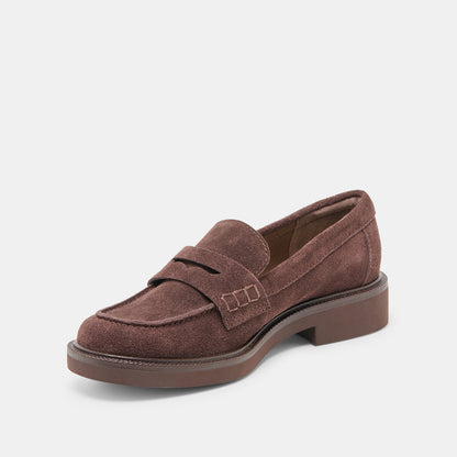 Dolce Vita SHOES Tiggy Mahogany Suede Loafers