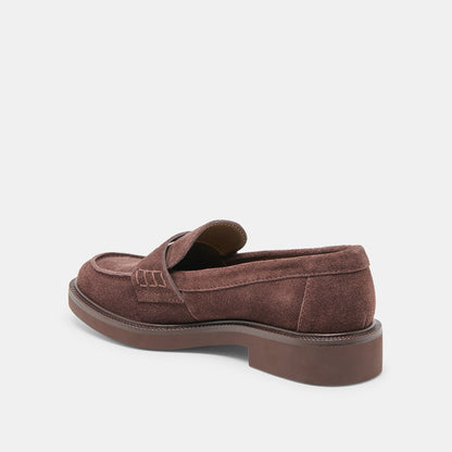 Dolce Vita SHOES Tiggy Mahogany Suede Loafers