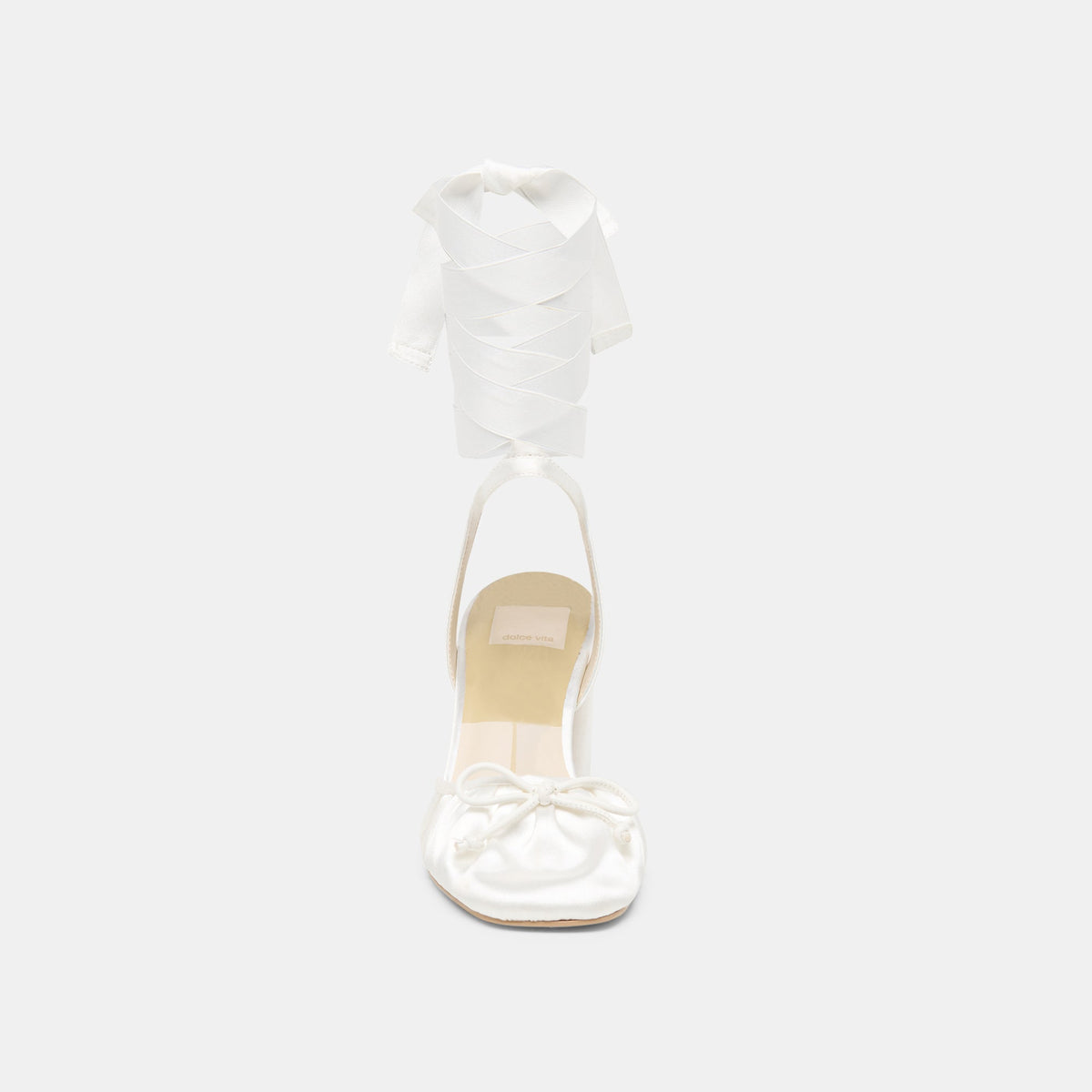Dolce Vita SHOES Tisha True White Satin Heels