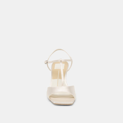Dolce Vita SHOES Hilery Off White Satin Heels