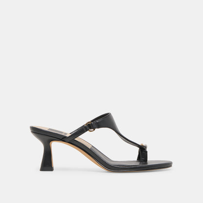 Dolce Vita SHOES Derrel Black Leather Heels