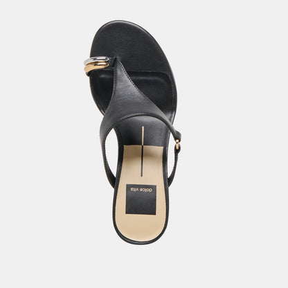 Dolce Vita SHOES Derrel Black Leather Heels