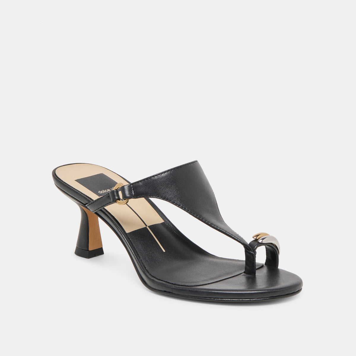 Dolce Vita SHOES Derrel Black Leather Heels