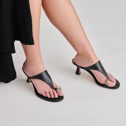 Dolce Vita SHOES Derrel Black Leather Heels