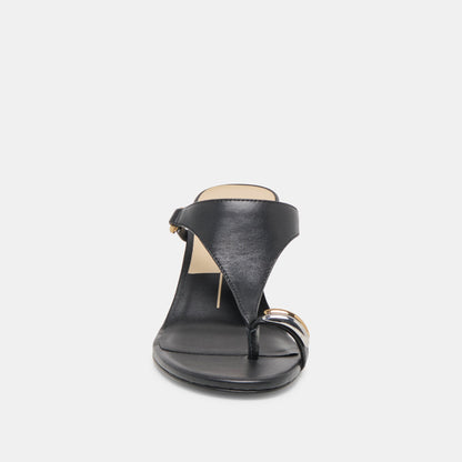 Dolce Vita SHOES Derrel Black Leather Heels