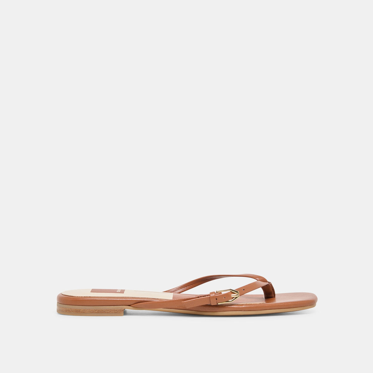 Dolce Vita SHOES MALTA Cognac Leather Buckle Flip-Flop Sandals