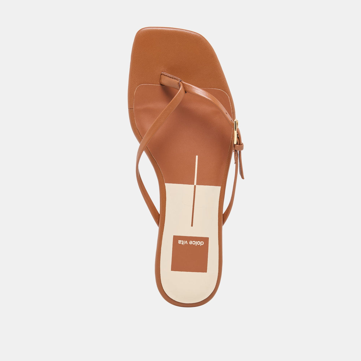 Dolce Vita SHOES MALTA Cognac Leather Buckle Flip-Flop Sandals