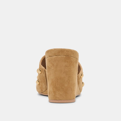 Dolce Vita SHOES Holta Stud Lt Brown Suede Wedges