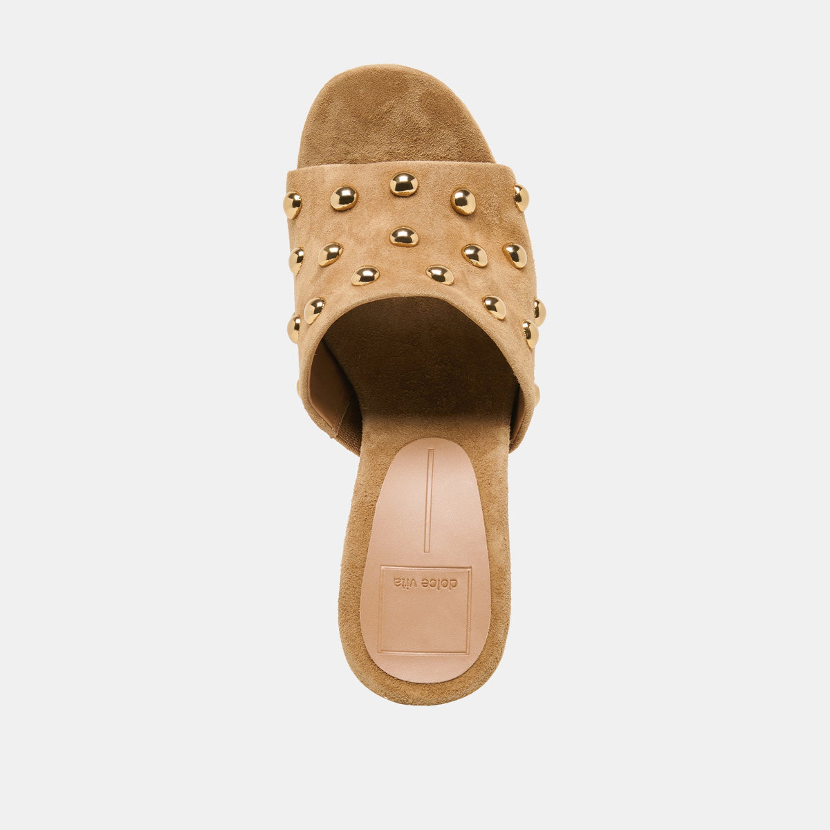 Dolce Vita SHOES Holta Stud Lt Brown Suede Wedges