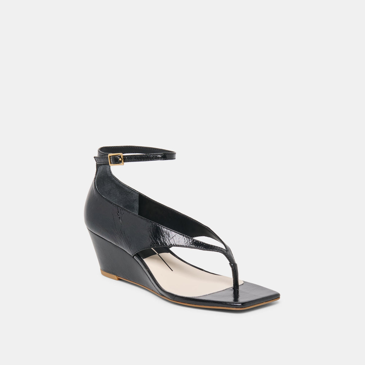 Dolce Vita SHOES Quinny Black Leather Wedges
