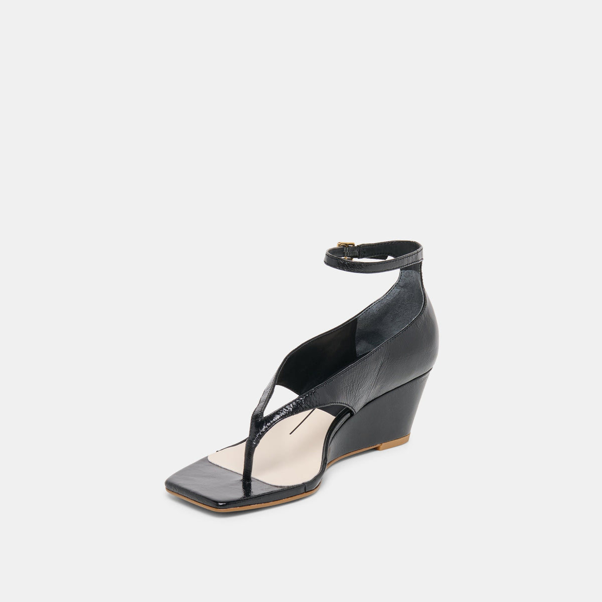 Dolce Vita SHOES Quinny Black Leather Wedges