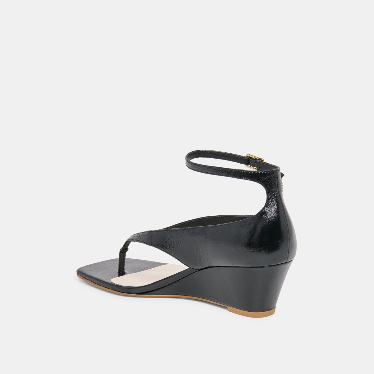 Dolce Vita SHOES Quinny Black Leather Wedges