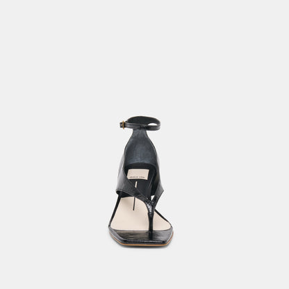 Dolce Vita SHOES Quinny Black Leather Wedges