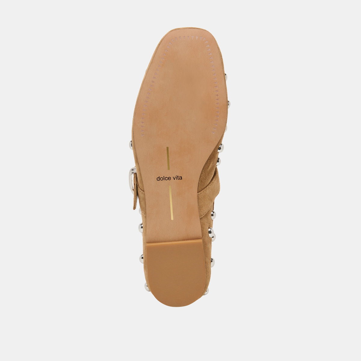 Dolce Vita SHOES Mikel Stud Lt Brown Suede Ballet Flats