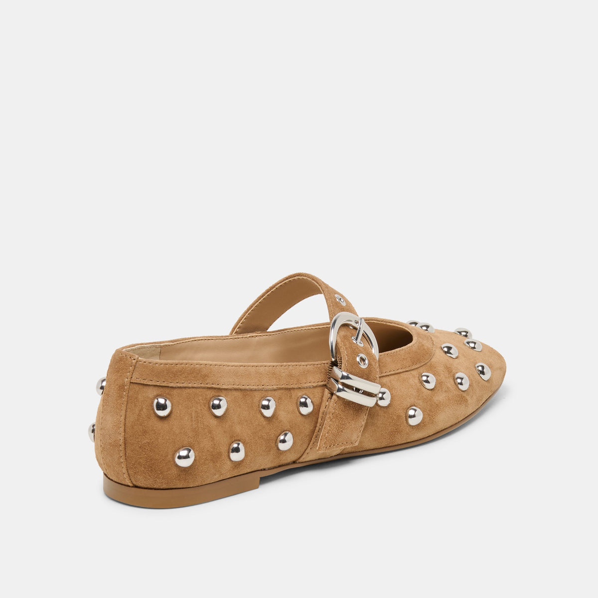 Dolce Vita SHOES Mikel Stud Lt Brown Suede Ballet Flats