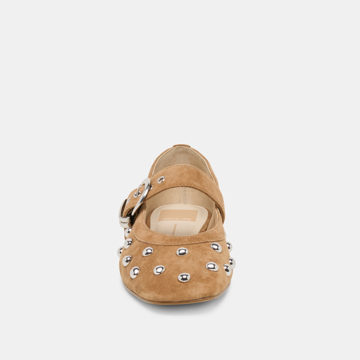 Dolce Vita SHOES Mikel Stud Lt Brown Suede Ballet Flats