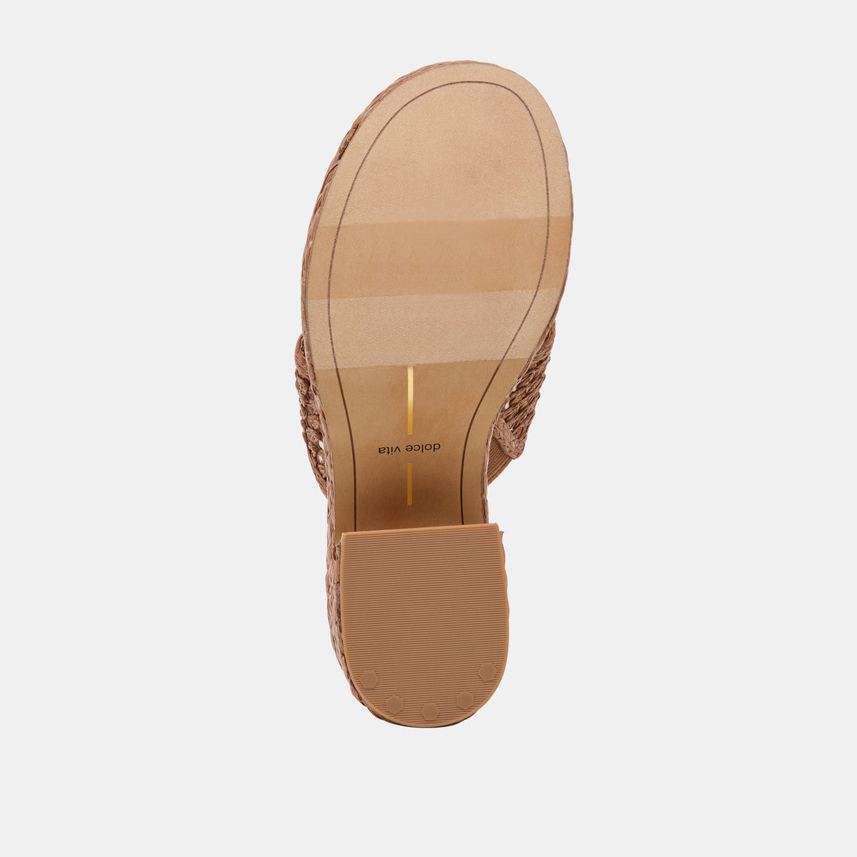 Dolce Vita SHOES RIPPLE Mid Brown Raffia Platform Thong Block Heel