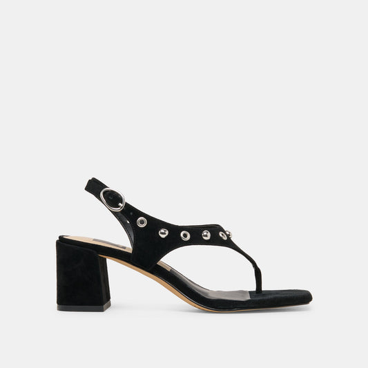 Dolce Vita SHOES Yves Stud Onyx Suede Heels