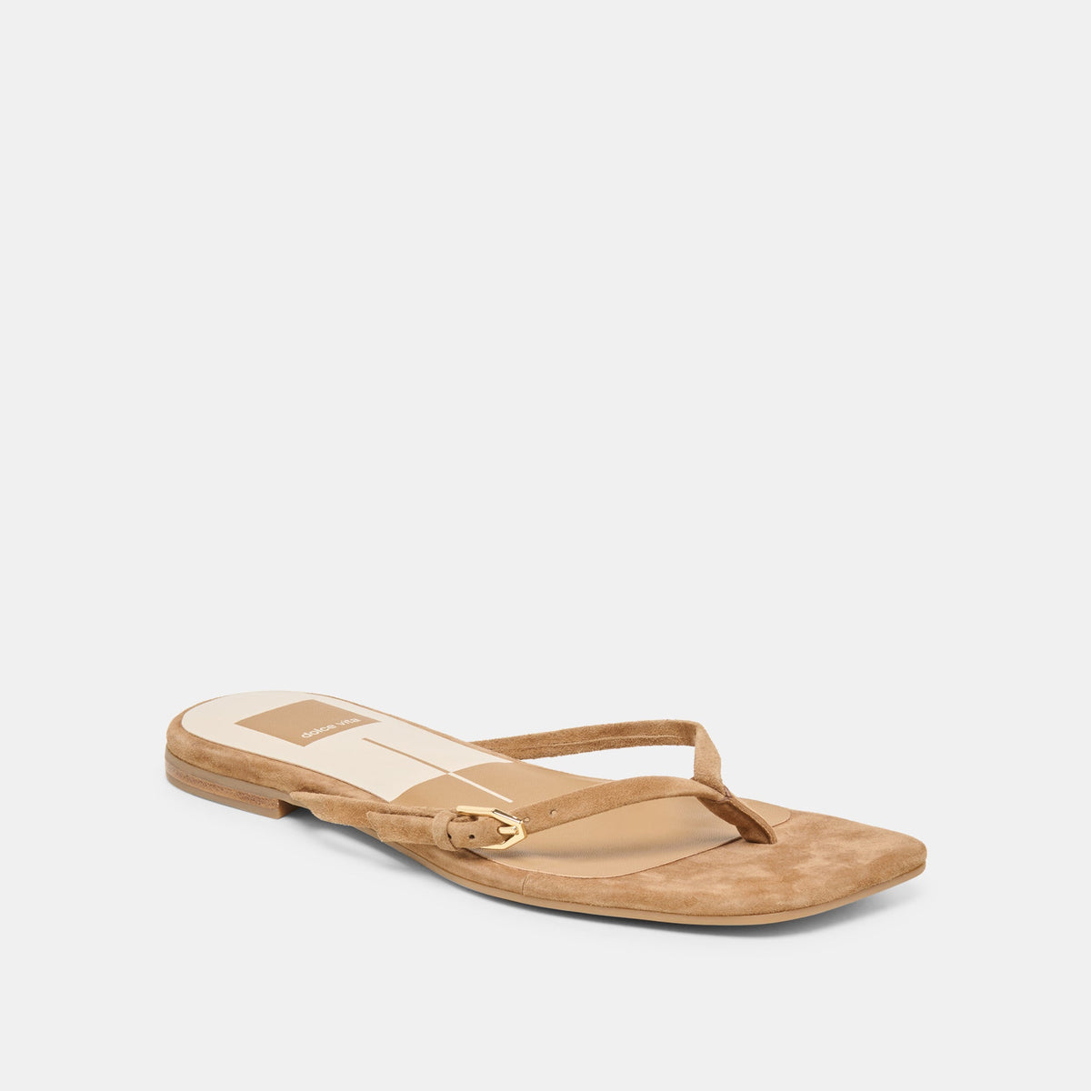 Dolce Vita SHOES MALTA Lt Brown Suede Buckle Flip-Flop Sandals