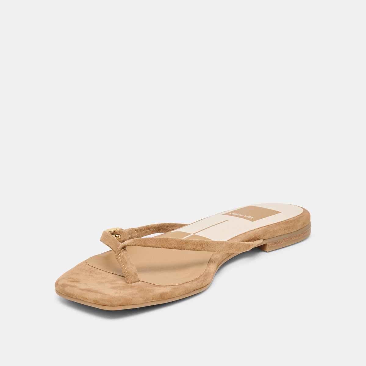 Dolce Vita SHOES MALTA Lt Brown Suede Buckle Flip-Flop Sandals