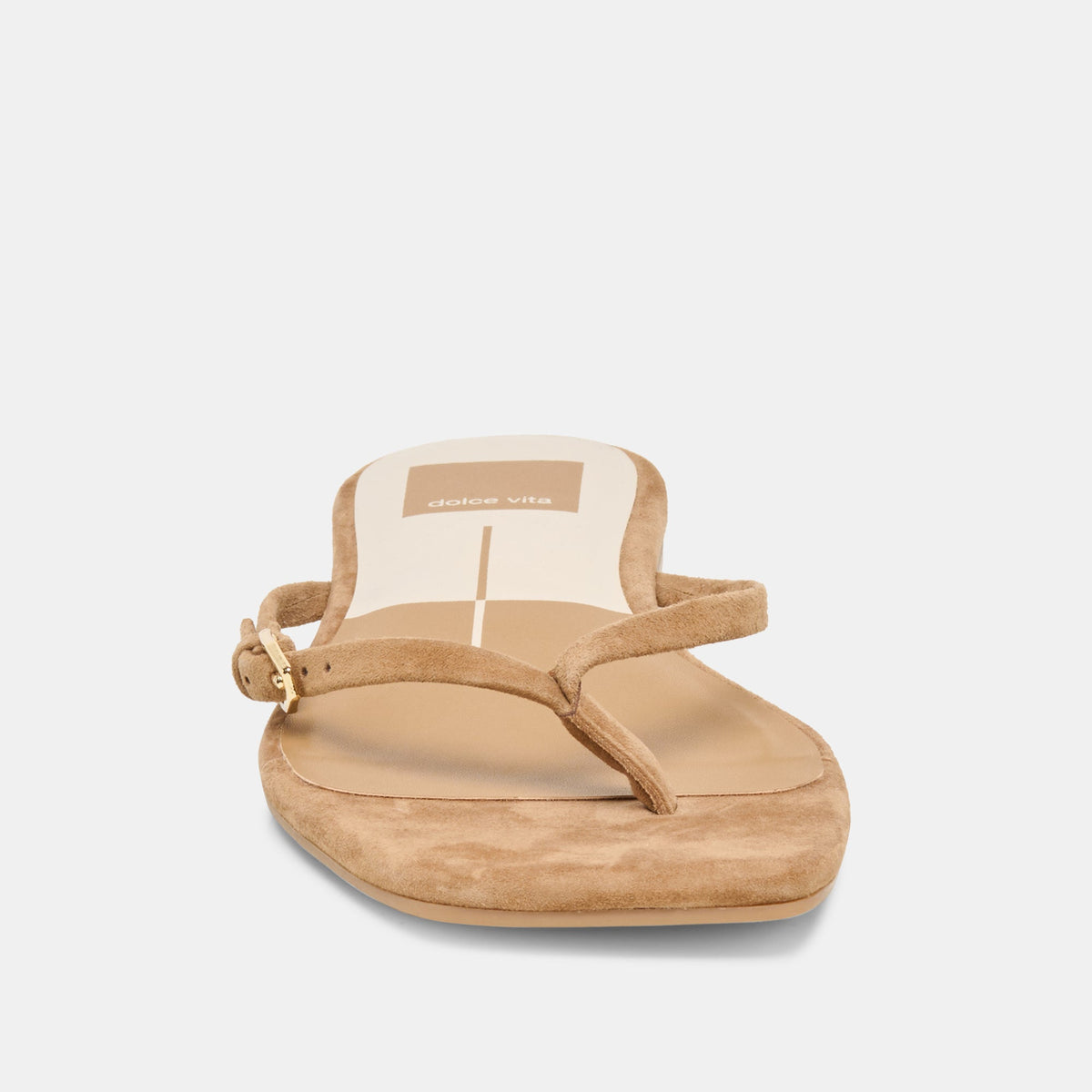 Dolce Vita SHOES MALTA Lt Brown Suede Buckle Flip-Flop Sandals