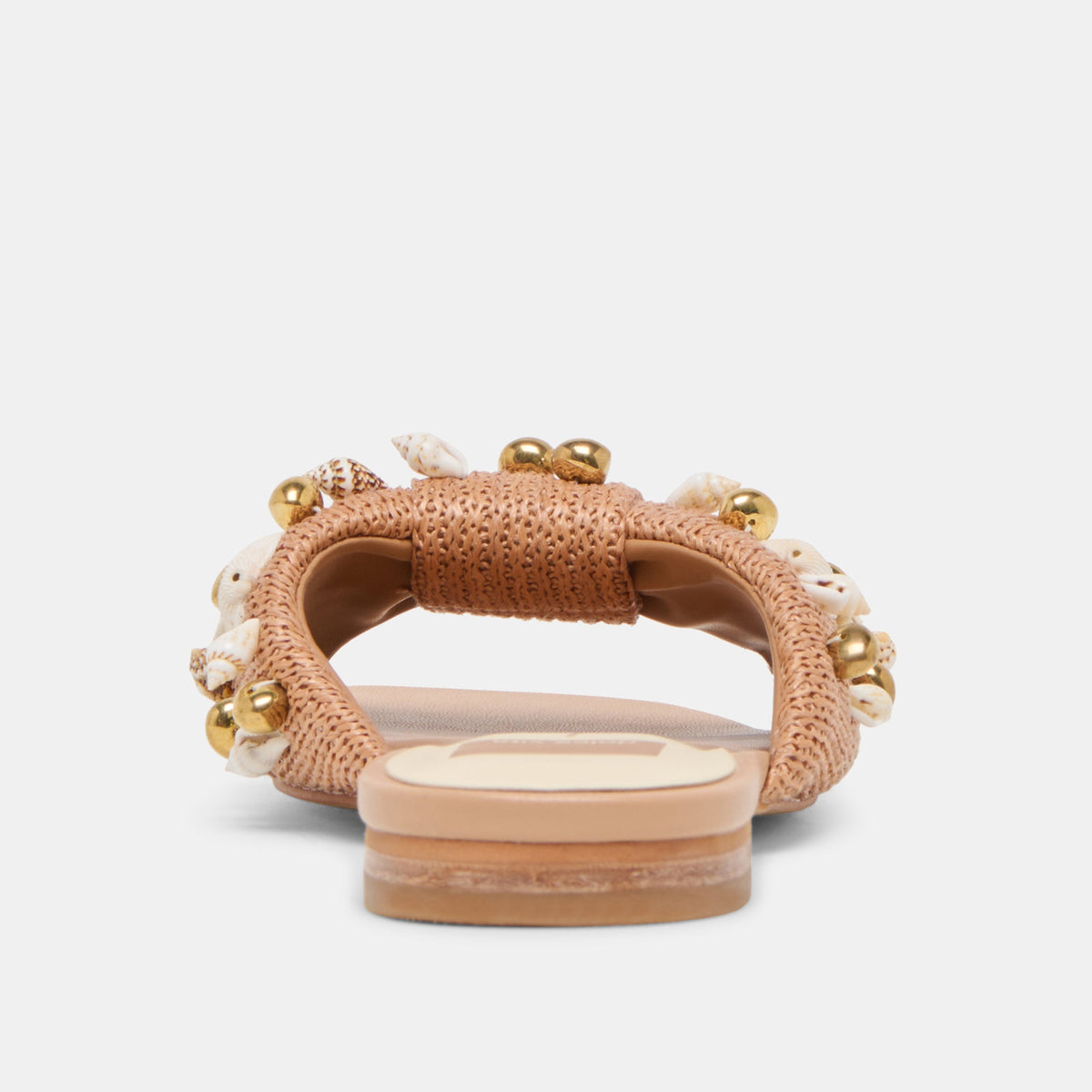 Dolce Vita SHOES Lizza Toffee Beaded Raffia Sandals