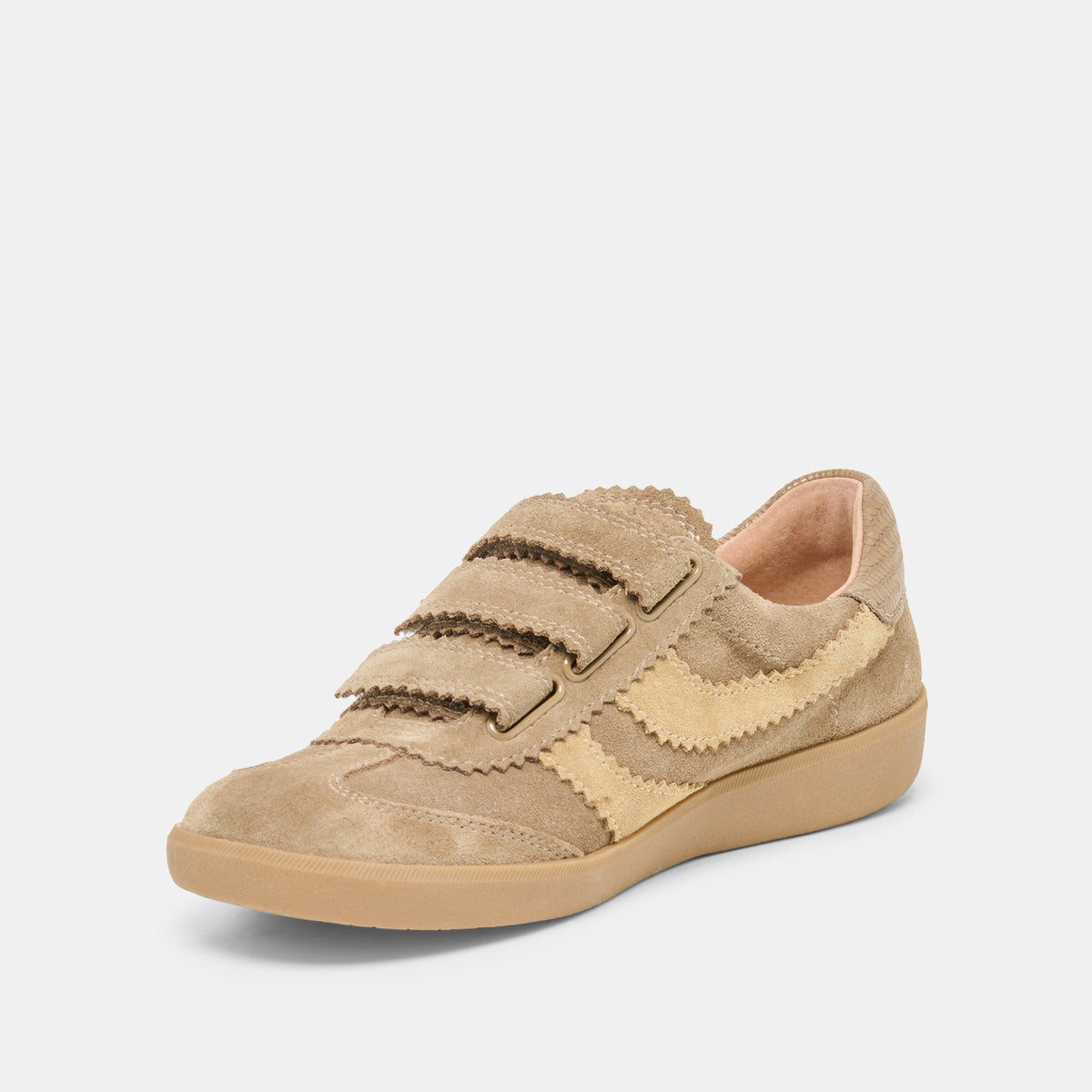Dolce Vita SHOES Merit Velcro Taupe Multi Leather Sneakers