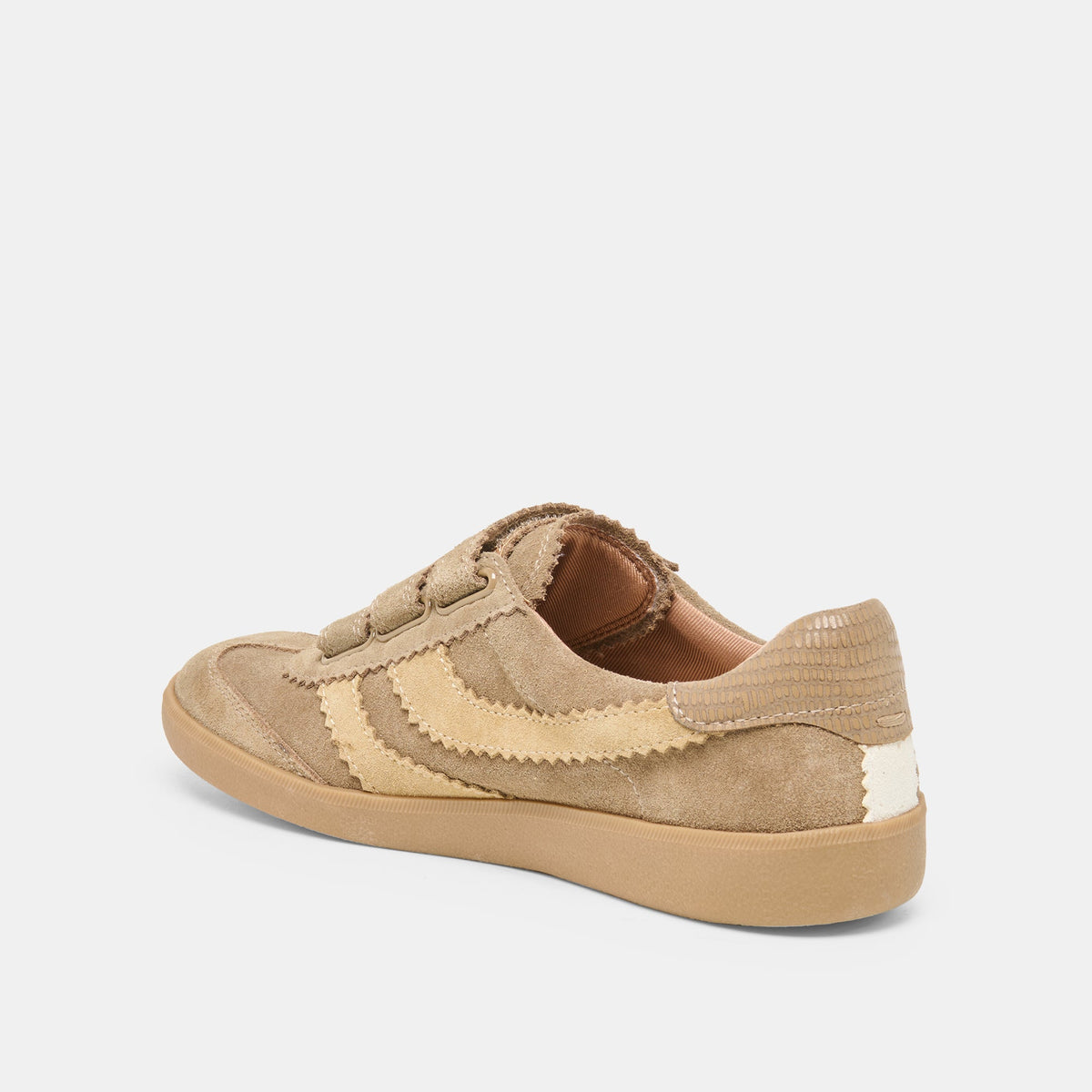 Dolce Vita SHOES Merit Velcro Taupe Multi Leather Sneakers