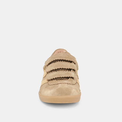 Dolce Vita SHOES Merit Velcro Taupe Multi Leather Sneakers