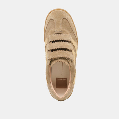 Dolce Vita SHOES Merit Velcro Taupe Multi Leather Sneakers