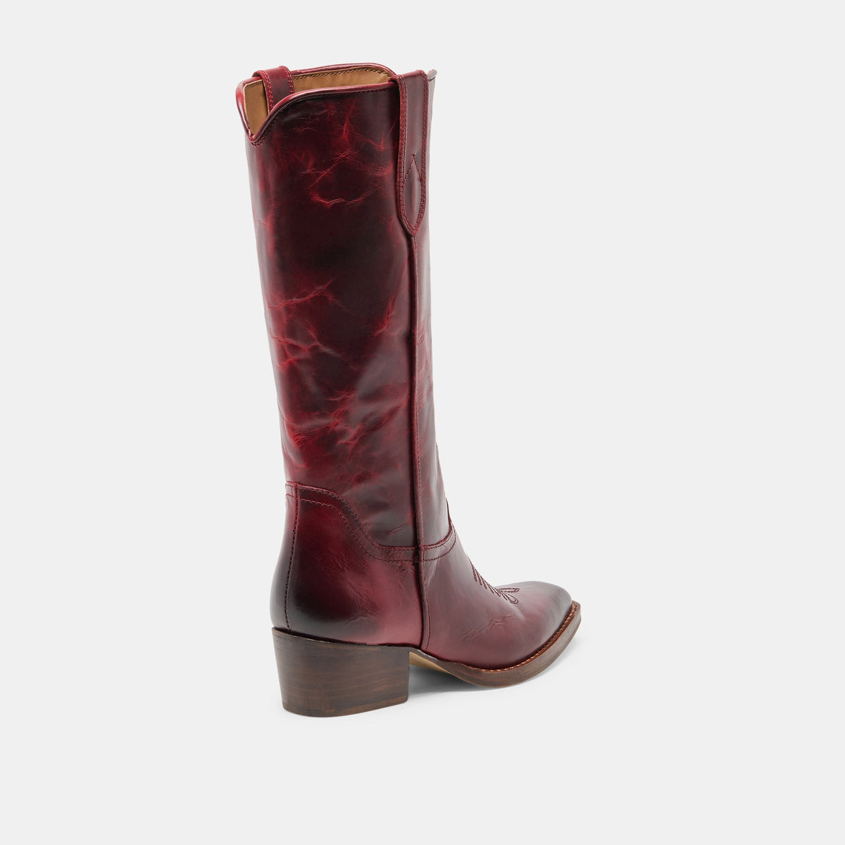 Dolce Vita SHOES VIGLA Garnet Leather Pointed-Toe Western Boots