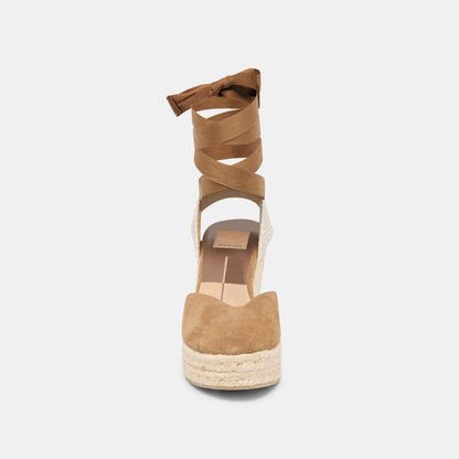 Dolce Vita SHOES Noura Lt Brown Suede Wedges