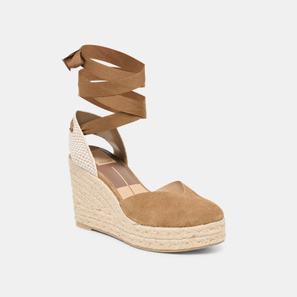 Dolce Vita SHOES Noura Lt Brown Suede Wedges