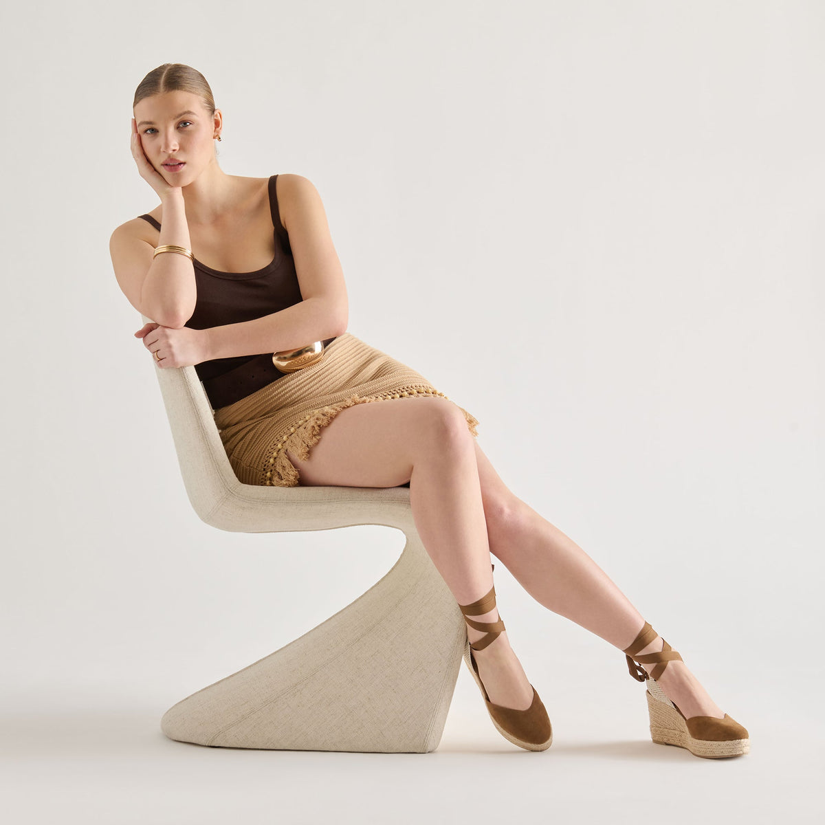 Dolce Vita SHOES Noura Lt Brown Suede Wedges