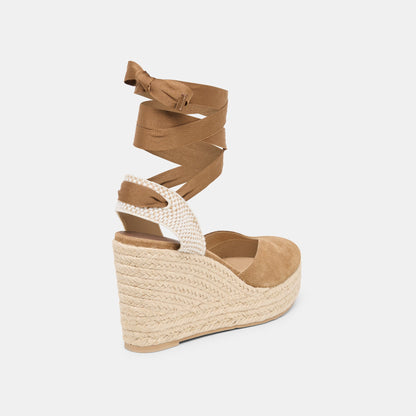Dolce Vita SHOES Noura Lt Brown Suede Wedges