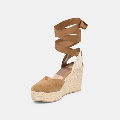 Dolce Vita SHOES Noura Lt Brown Suede Wedges