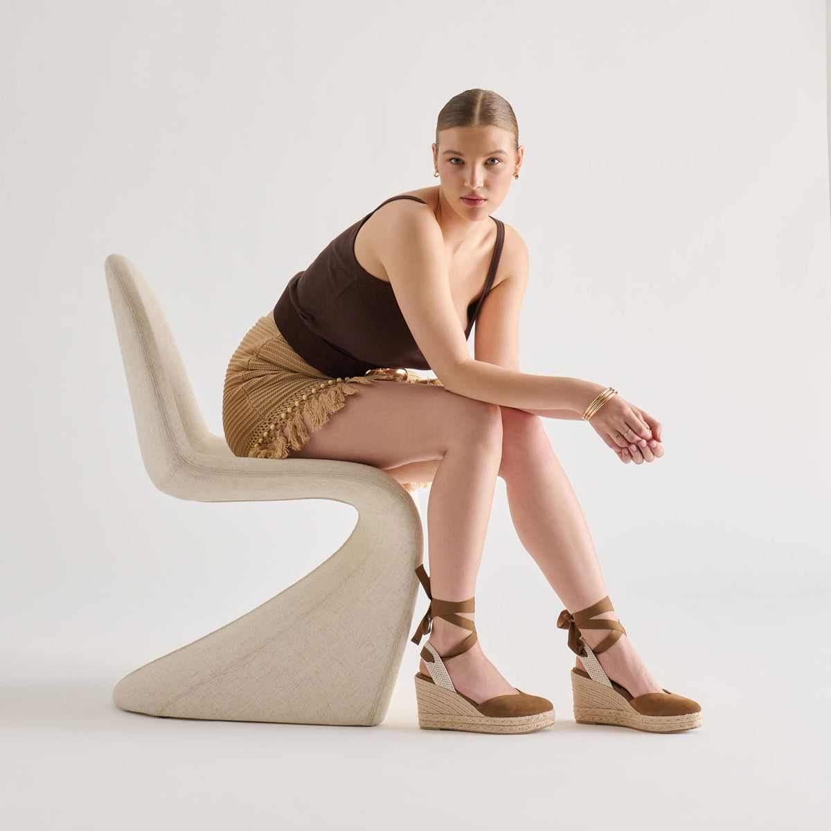 Dolce Vita SHOES Noura Lt Brown Suede Wedges