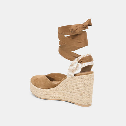 Dolce Vita SHOES Noura Lt Brown Suede Wedges